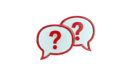 Question Mark Speech Bubbles on White Background