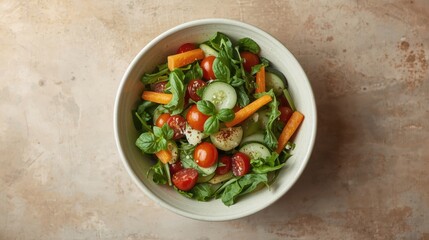 Fresh garden salad with assorted vegetables