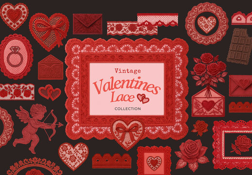 Vintage Valentines Lace Design Set