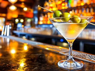 Refreshing cocktail creation upscale bar beverage photography warm atmosphere close-up view art of mixology