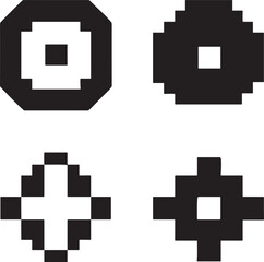 Obraz premium pixel art icons set on white background