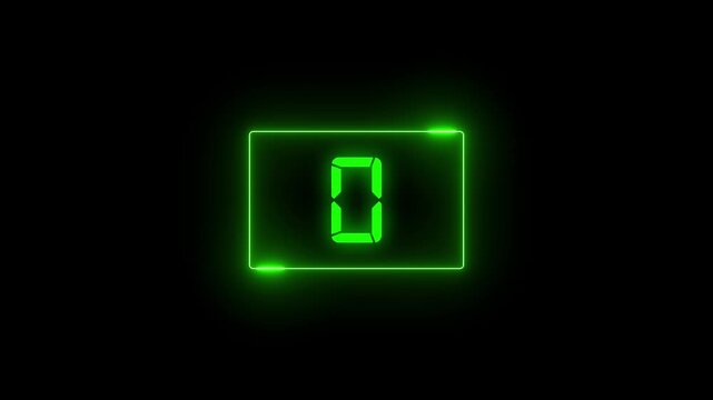 5 seconds countdown timer with neon frame background. countdown timer 5 seconds animation from 5 to 0 seconds. Countdown video.