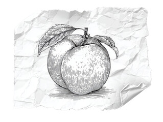 Hand drawn plum fruit sketch on a transparent background