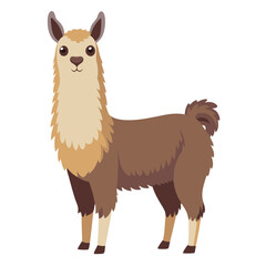 Naklejka premium A cute llama with brown fur and white neck standing on transparent background