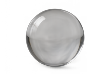 Crystal ball or clear orb displaying reflections and refractions. Perfect for science, magic, purity, or futuristic concepts. Transparent background