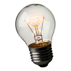 Classic clear light bulb isolated on white background representing idea creativity and innovation concept