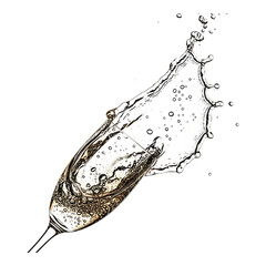 Clear water splash isolated on white background showing motion freshness and liquid energy