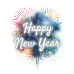 Festive Happy New Year Fireworks Explosion