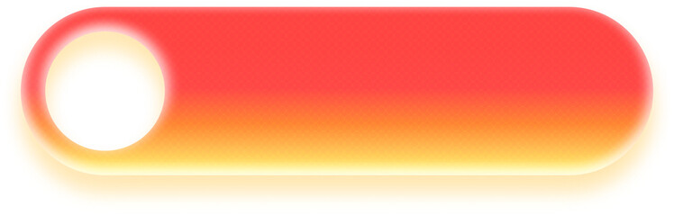 Red orange gradient toggle switch base with hole and luminous glow