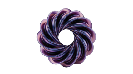 Abstract 3D Torus Shape on White Background