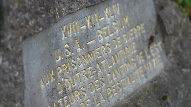 Malmedy Massacre Memorial Stone for World War Two