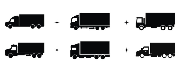 Truck Lorry silhouette set