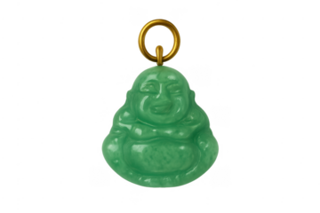 Jade laughing buddha pendant representing happiness and spirituality