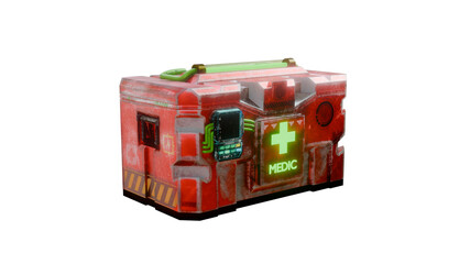 Medic kit box futuristic 3d model 
