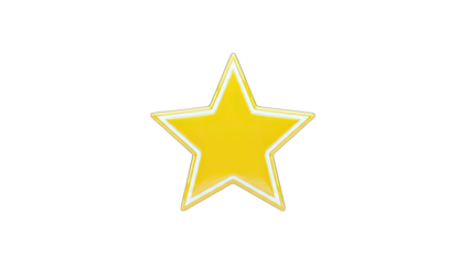Yellow Star Isolated on White Background
