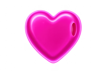 Pink glossy 3d heart symbol representing love