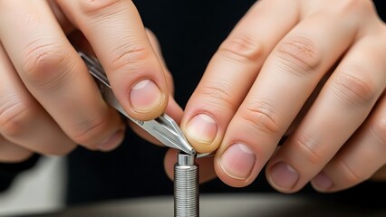 Focused handcrafting, meticulous assembling with precision pliers operation