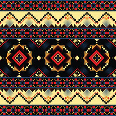Aztec style prints, blending ancient cultural heritage, geometric shapes, and Southwestern fashion.