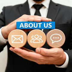 About us and contact us business web concept.