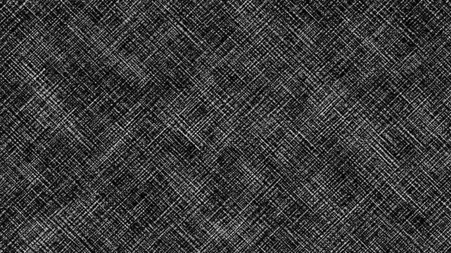 Abstract monochrome crosshatch linen texture background with distressed gritty canvas surface for artistic video overlay.