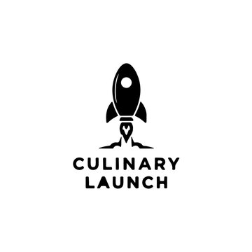 Culinary launch rocket logo isolated on transparent background