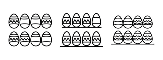 Easter Eggs Patterns and Designs, Black and White Decorative Elements