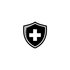 Fototapeta premium Medical cross shield icon isolated on transparent background