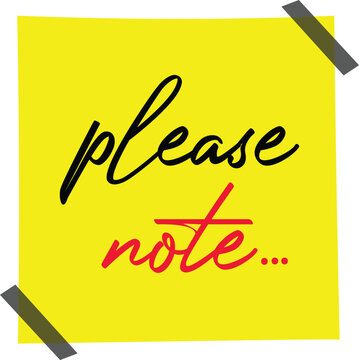Please Note &ndash; Handwritten Reminder Sticky Note