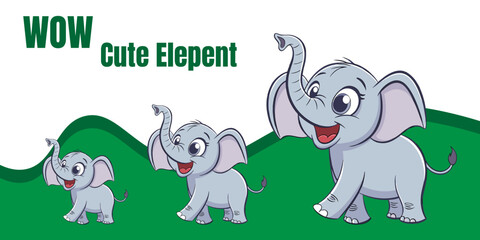 Fototapeta premium Vector elepent animals background design