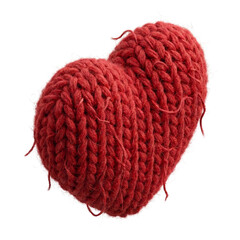 Fototapeta premium A handcrafted vibrant red knitted heart embodying warmth and affection for cherished moments