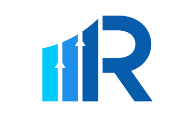 Modern Letter R Finance Logo	
