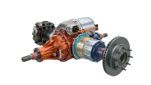 Wheel axcel Finite element analysis transparent Background