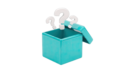 Question Marks Emerging from a Box - Concept Illustration