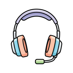 Colorful cartoon style gaming headset device. © Niken