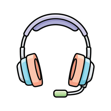 Colorful cartoon style gaming headset device.