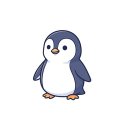 Obraz premium Cute Cartoon Penguin Character Standing Alone.