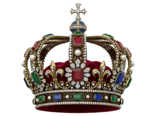 Imperial state crown isolated on transparent background