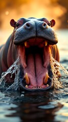 hippopotamus in water