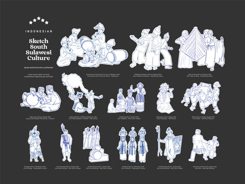 Isolated culture asset illustration of South Sulawesi Indonesia