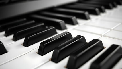 octet. Close-up of piano keys in black and white pattern, elegant musical instrument detail. lifestyle magazines, social media lookbooks, designed for influencer and brand collaborations.