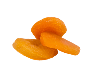 Dried apricots isolated on white background
