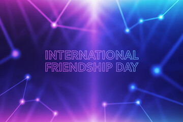 Celebrate International Friendship Day with vibrant, glowing constellations representing connection and unity, perfect for social media campaigns and heartfelt greetings