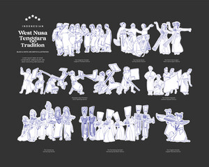 Indonesian West Nusa Tenggara isolated culture asset illustration