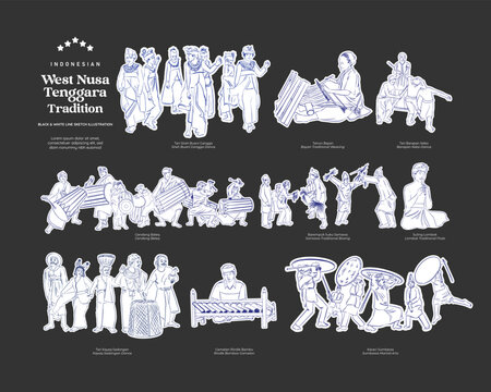 West Nusa Tenggara isolated Indonesian culture asset illustration