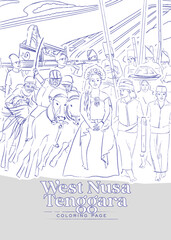 Outline sketch of Indonesian Mandalika folklore