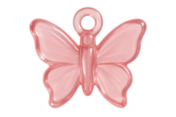 Pink translucent butterfly pendant jewelry charm