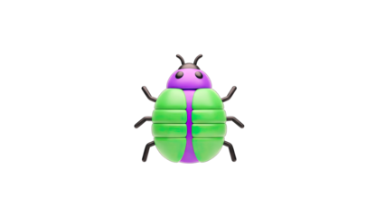 3D Rendered Beetle on White Background