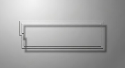 Minimalist Empty Battery Outline Icon Vector on Light Gray Background