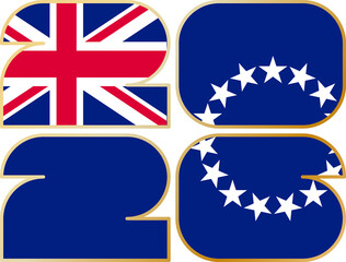 2026 with flag of Cook Islands