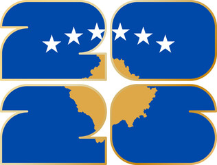 2026 with flag of Kosovo